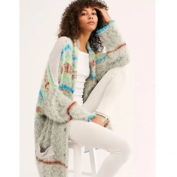 Free People Fair Weather Cardigan in Mint - Picture 8 of 9